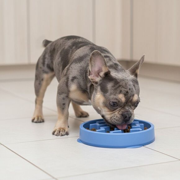 NWT Outward Hound Slo Bowl Blue MEDIUM Slow Feeder Anti Bloat Dog Bowl - Picture 4 of 10